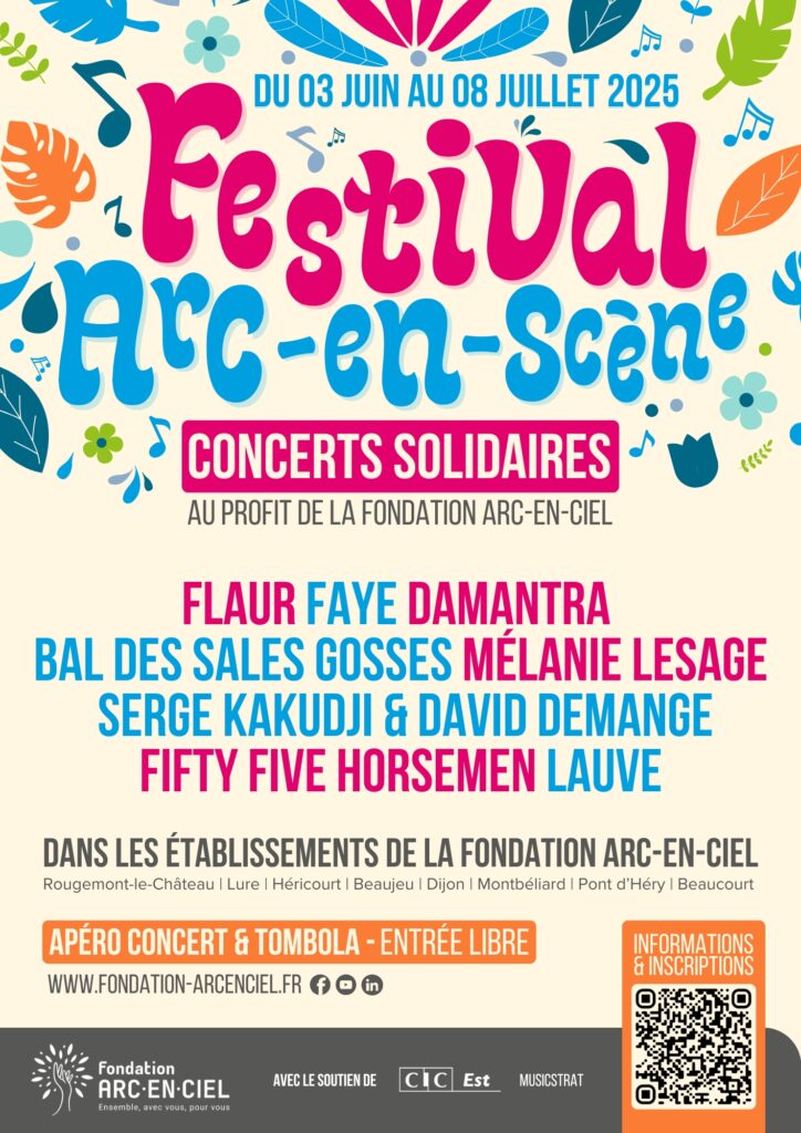 FESTIVAL ARC-EN-SCENE Affiche du Festival Arc-en-Scène – concert solidaire en Franche-Comté