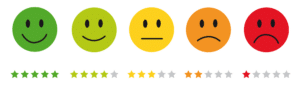 satisfaction 1-5 smiley échelle de satisfaction